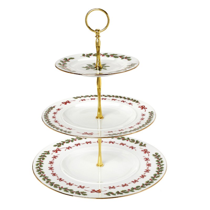 Διακοσμητικά και αξεσουαρ κουζίνας 24home - ΣΗΜΑΝΤΙΚΟ: Σε περίπτωση διαφοράς τιμής από το κατάστημα ισχύει παντα και μόνο η τιμή του καταστήματος Χριστουγεννιάτικη Ορντερβιέρα 3 Όροφη Πορσελάνης Noel C